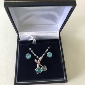 Oliver Weber/Swarovski Blue Necklace/Earring Set